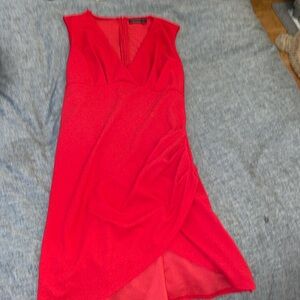 Women’s red v neck dress